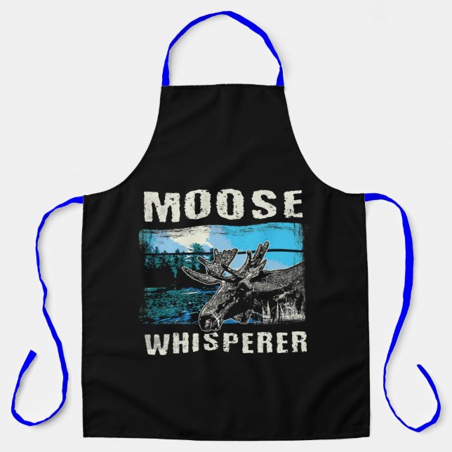 Moose Lover Funny Moose Hunting Apron (Front)