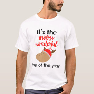 Moose Lover Moose Hunter Holiday Gift Funny Christ T-Shirt