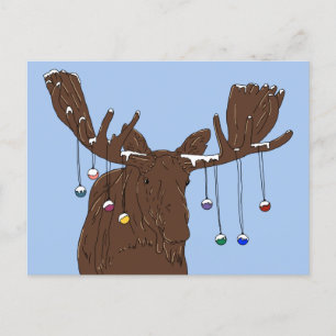 Moose Merry Christmas Postcard