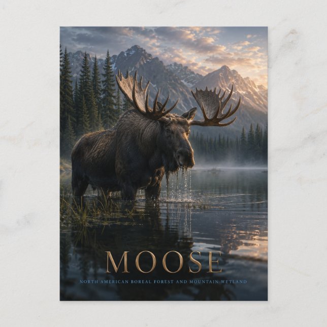Moose Mountain Lake ANIMALS Postcard (Front)