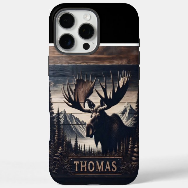 Moose & Mountains Sign Case-Mate iPhone Case (Back)
