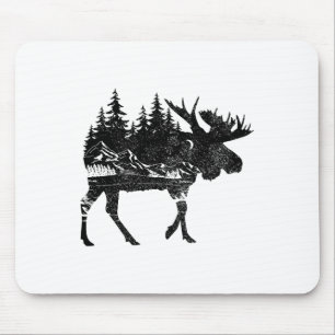 Moose Nature Alaska Hiking Fishing Camping Hunting Mouse Mat