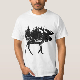 Moose Nature Alaska Hiking Fishing Camping Hunting T-Shirt