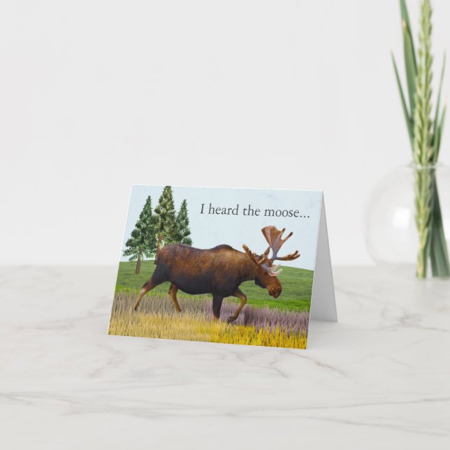 Moose Nature Scenery Funny Birthday Card (Front)