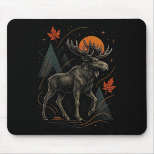 Moose Nature Wilderness Autumn Adventure Forest Mouse Mat