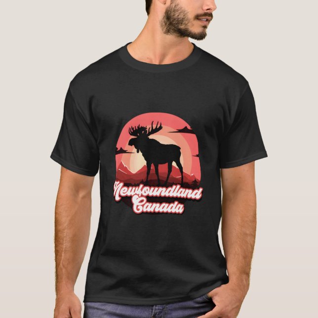 Moose Newfoundland Canada Hiking Vacation Moose Da T-Shirt (Front)
