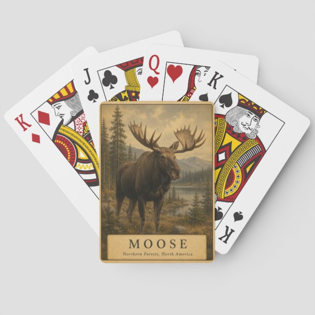 Moose Northern Forests VINTAGE Playing Cards (Back)