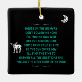 Moose on a Highway Lyrics Ornament