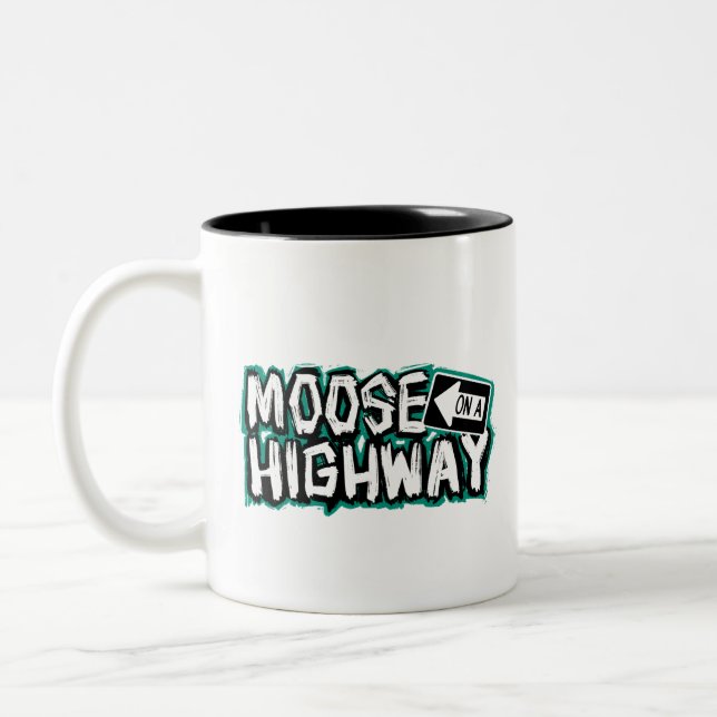 Moose on a Highway Mug (Left)