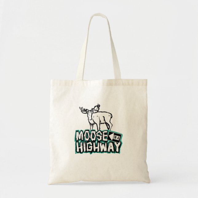Moose on a Highway Tote (Front)