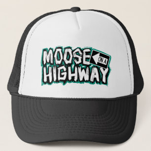 Moose on a Highway Trucker Hat
