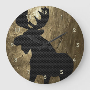 Moose on Gold Clock 1