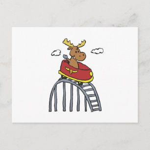 Moose on Roller Coaster   choose background colour Postcard