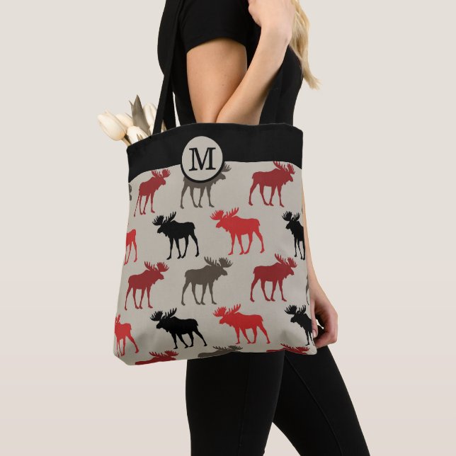 Moose on the Loose Monogram Tote Bag (Close Up)
