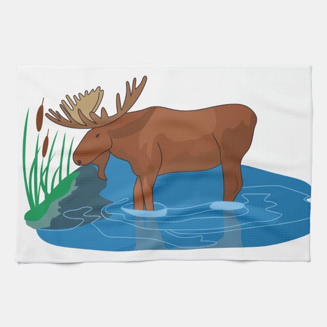 Moose on The Loose Tea Towel (Horizontal)