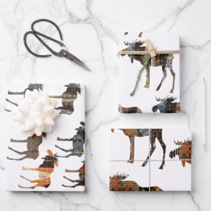 Moose On The loose   Wrapping Paper Sheet
