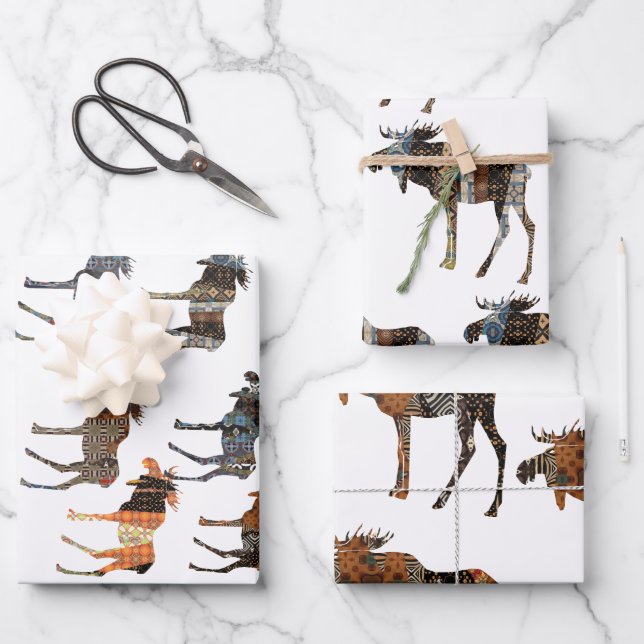 Moose On The loose   Wrapping Paper Sheet (Front)