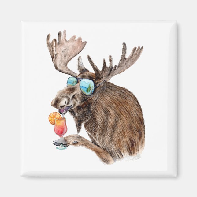 Moose on Vacation Magnet (Front)