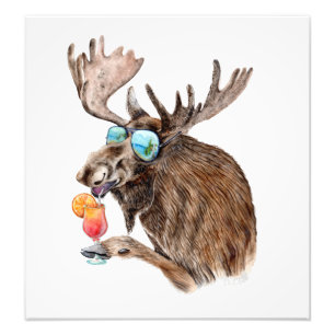 Moose on Vacation Photo Print