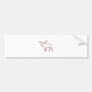 Moose Outline Bumper Sticker