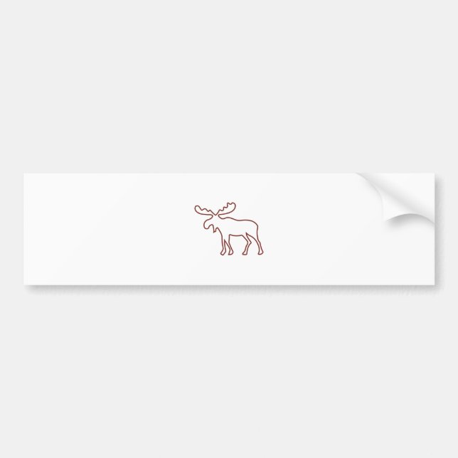 Moose Outline Bumper Sticker (Front)