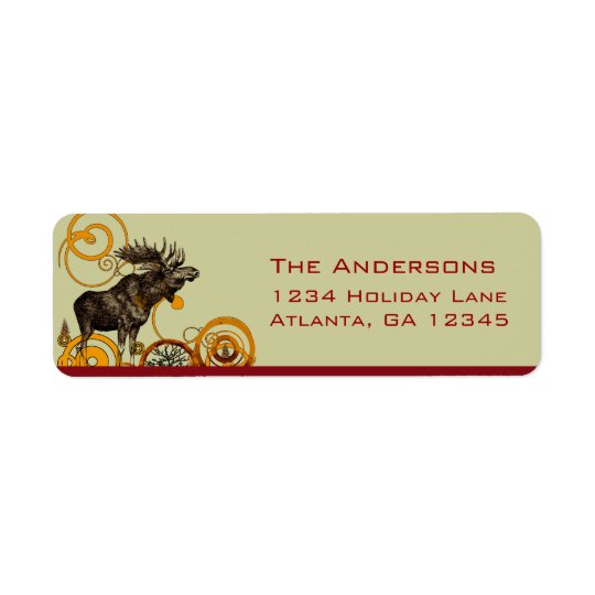 Moose Pine Tree Return Address Return Address Label