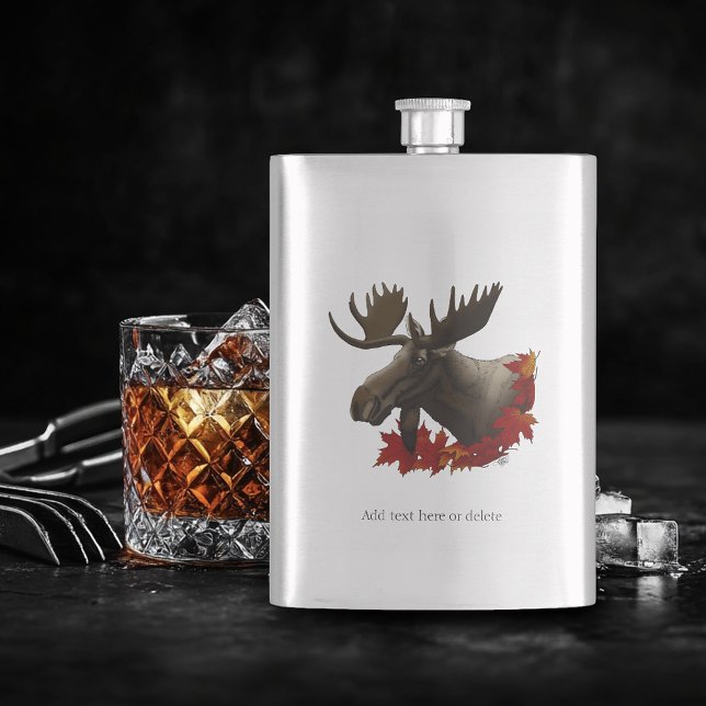Moose Red Maple Leaves  Hip Flask (Creator Uploaded)