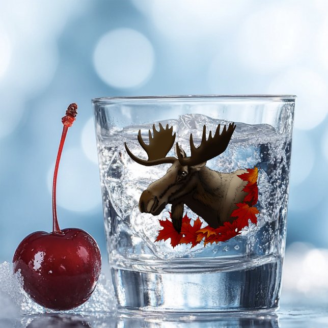 Moose Red Maple Leaves Shot Glass (Creator Uploaded)