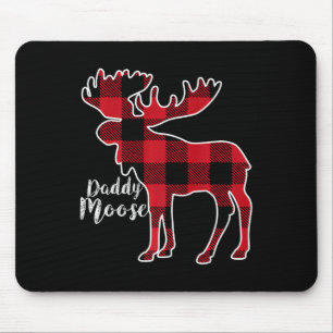 Moose Red Plaid Buffalo Matching Family Pajama Mouse Mat