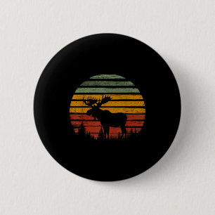 Moose Retro Vintage 80s Funny Moose Lover Gift Ani 6 Cm Round Badge