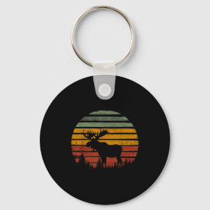 Moose Retro Vintage 80s Funny Moose Lover Gift Ani Key Ring