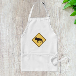 Moose Road Sign Standard Apron