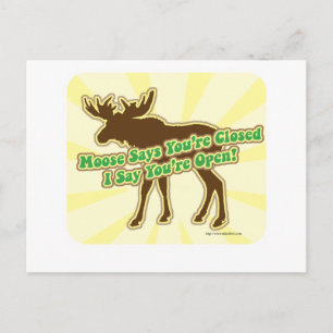 Moose Says You Are Closed! Postcard