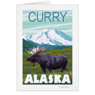 Moose Scene - Curry, Alaska