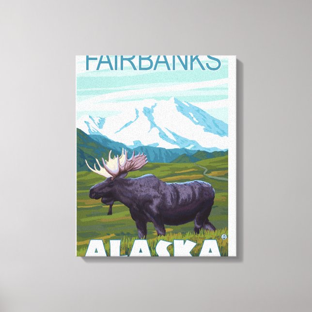 Moose Scene - Fairbanks, Alaska Canvas Print (Front)