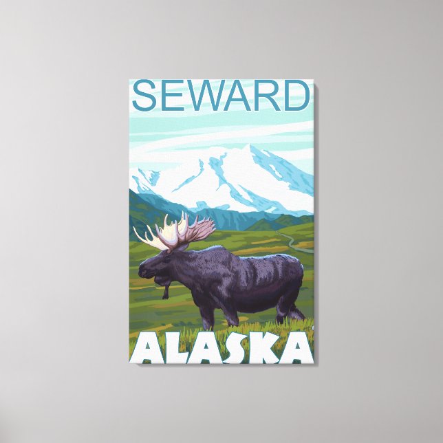 Moose Scene - Seward, Alaska Canvas Print (Front)
