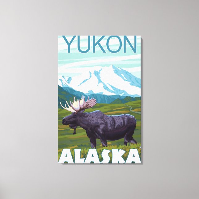 Moose Scene - Yukon, Alaska Canvas Print (Front)