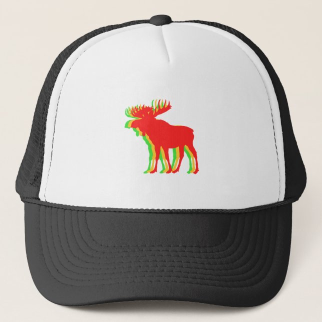Moose  shadow colours - Choose background colour Trucker Hat (Front)