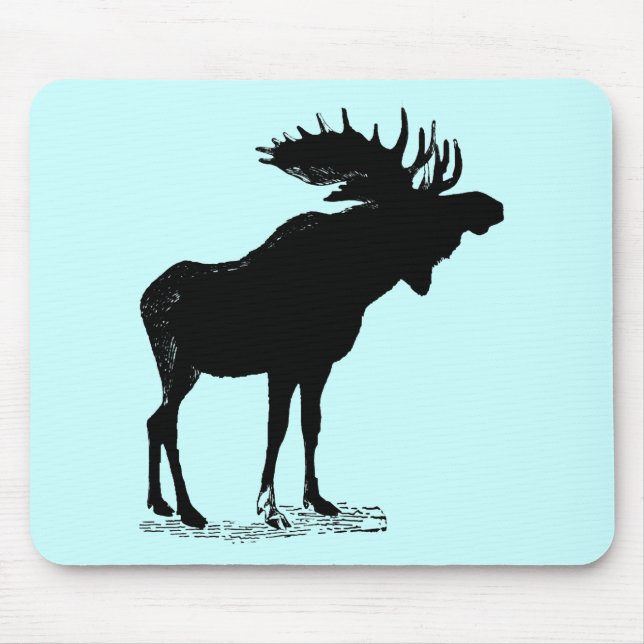 Moose Silhouette Mouse Mat (Front)