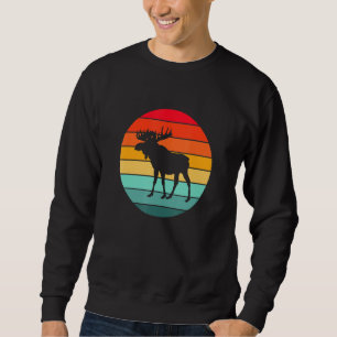 Moose Silhouette Sunset Circle Sweatshirt