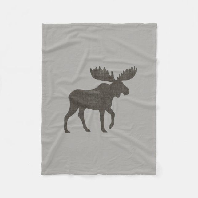 Moose Silhouette Wildlife Country Wild Animal Fleece Blanket (Front)