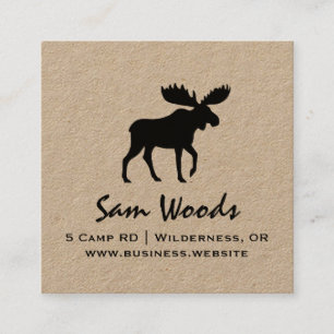 Moose Silhouette   Wildlife Outdoors Square Business Card