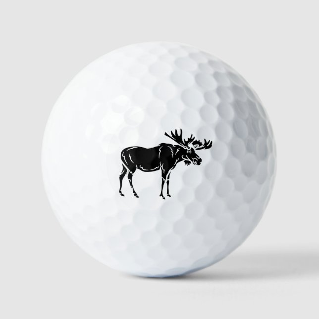 Moose Silhouette Wildlife Wild Animal Golf Balls (Front)