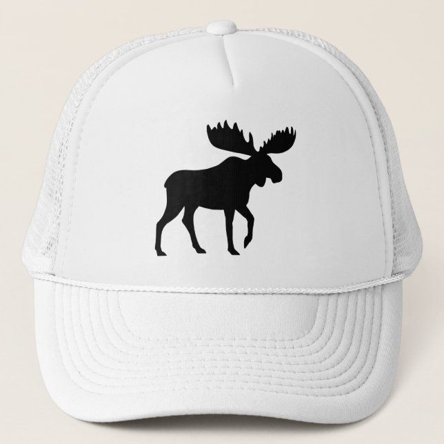 Moose Silhouette Wildlife Wild Animal Wilderness Trucker Hat (Front)