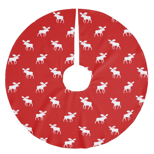 Moose Silhouettes Pattern Brushed Polyester Tree Skirt (Front)
