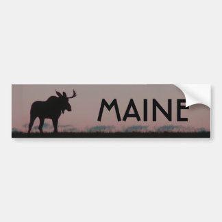 moose silouette bumper, MAINE Bumper Sticker