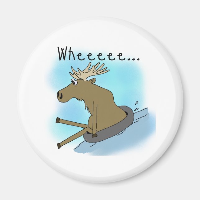 Moose Snow  Tubing Magnet (Front)