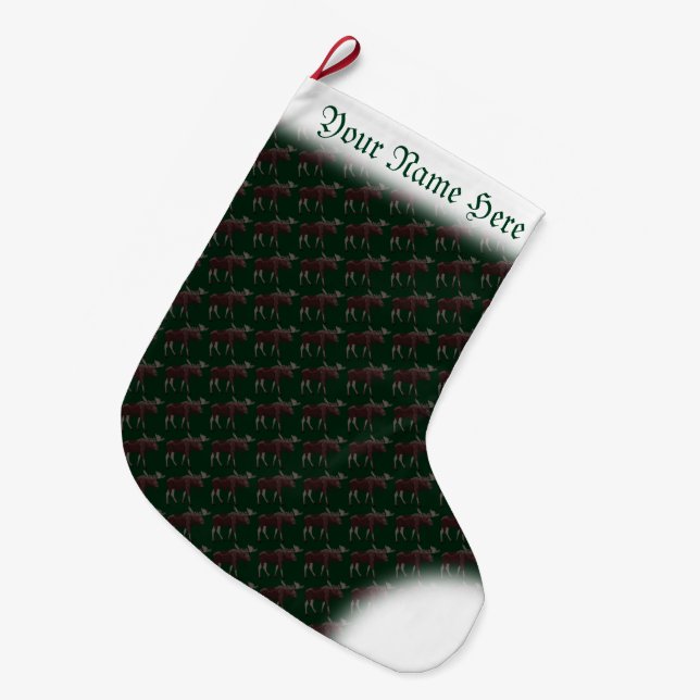 Moose Stocking Moose Christmas Stocking Custom (Front (Hanging))