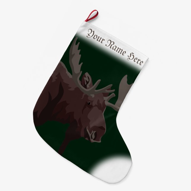 Moose Stocking Moose Christmas Stocking Custom (Front (Hanging))