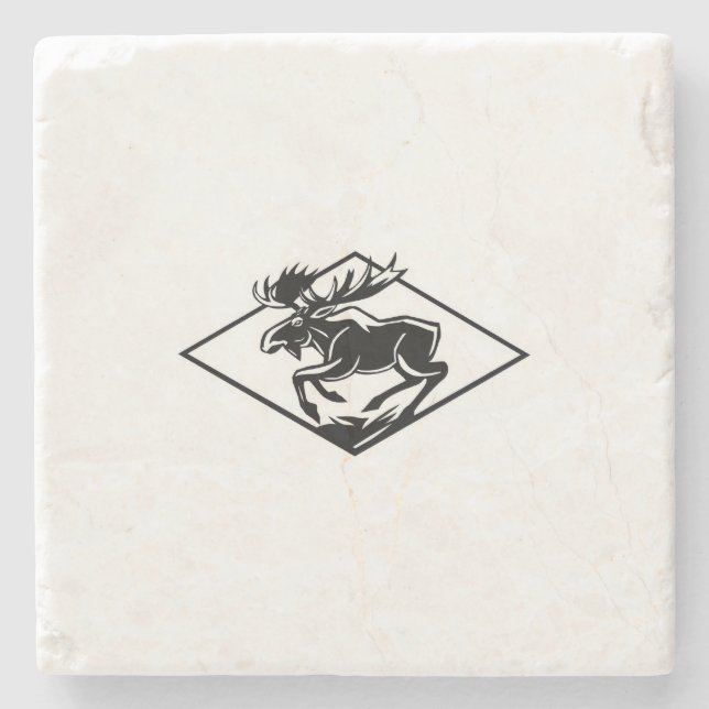 Moose  stone coaster (Front)